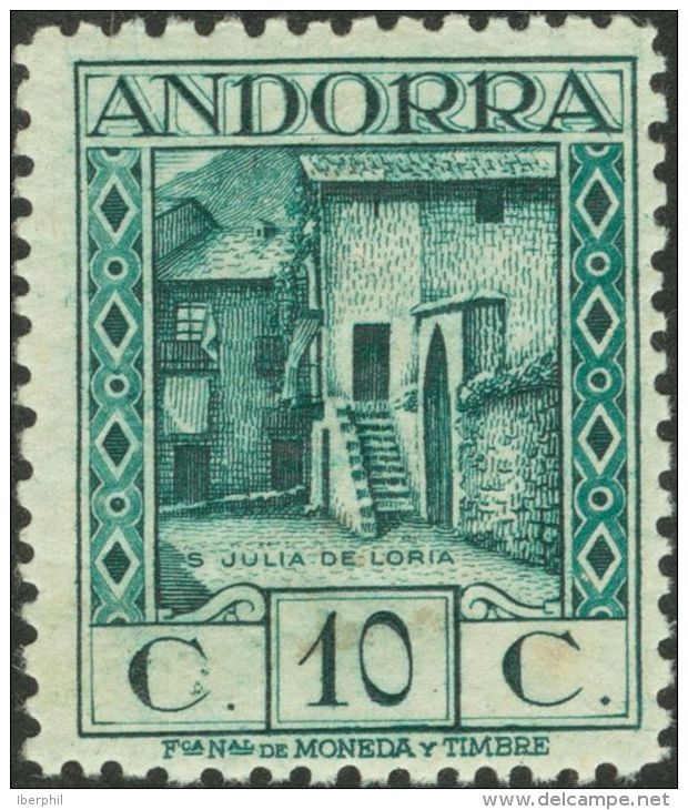 DEPENDENCIAS POSTALES ESPA&Ntilde;OLAS. Andorra. ** MNH 17cc 10 Cts Azul Verdoso. CAMBIO DE COLOR. MAGNIFICO Y RARISIMO. - Autres & Non Classés