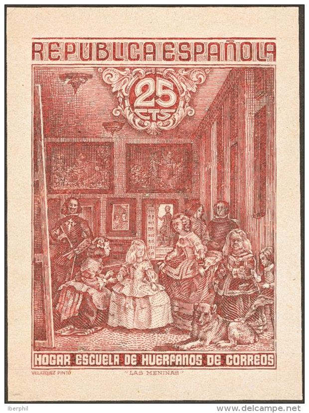 BENEFICENCIA. (*) 31P 25 Cts Carm&iacute;n Vinoso. PRUEBA DE PUNZON. MAGNIFICA Y RARA. (G&aacute;lvez HC26) - Altri & Non Classificati