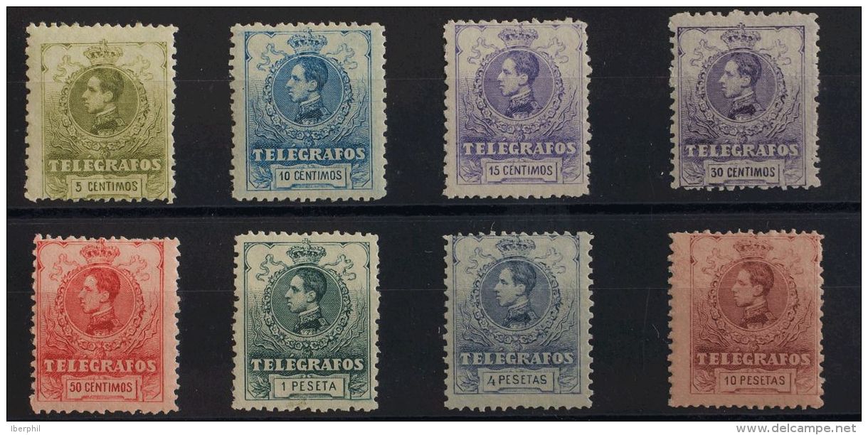 TELEGRAFOS. **/* 47/54 Serie Completa. 30 Cts Ligero Pliegue. BONITA. (Edifil 2017: 220&euro;) - Télégraphe