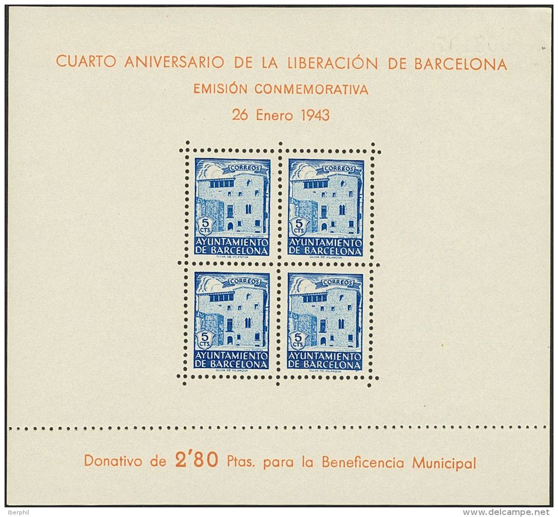 AYUNTAMIENTO DE BARCELONA. ** MNH 47/48 Hojas Bloque. MAGNIFICAS. (Edifil 2017: 32&euro;) - Barcelona