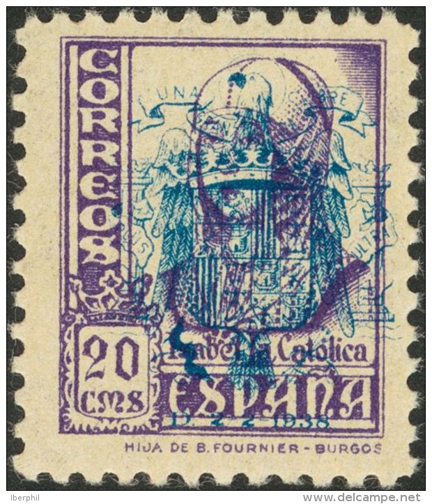 EMISIONES LOCALES PATRIOTICAS. Sevilla. ** MNH 101A 20 Cts Violeta. VALOR COMPLEMENTARIO. MAGNIFICO. (Edifil 2011: +37&e - Nationalist Issues