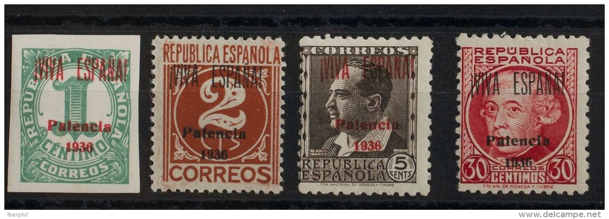 EMISIONES LOCALES PATRIOTICAS. Palencia. ** MNH 1/4 Serie Completa. MAGNIFICA Y RARA. - Emissions Nationalistes