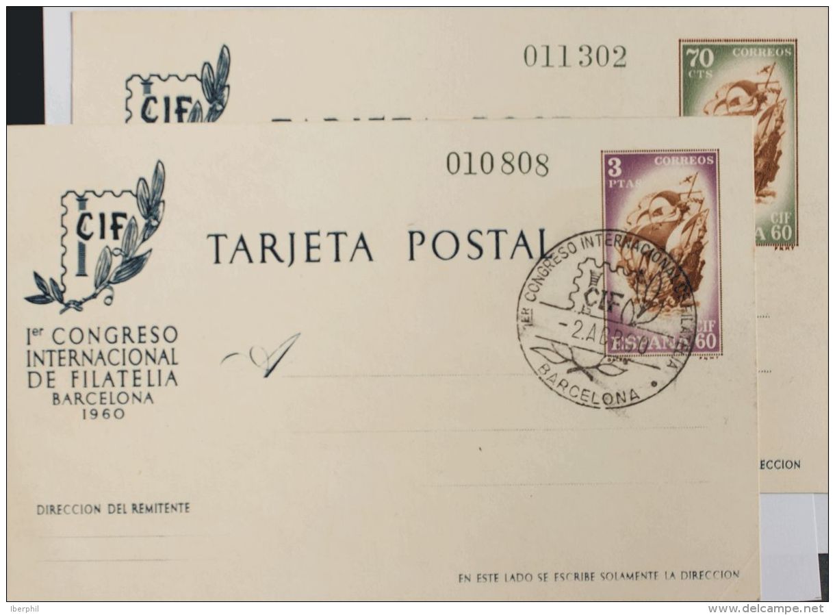 ENTEROS POSTALES. &ordm; EP88/89 Tarjetas Entero Postales. Matasello Del Congreso Internacional De Filatelia De 1960, En - Autres & Non Classés