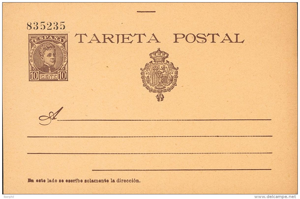 ENTEROS POSTALES. (*) EP37 10 Cts Casta&ntilde;o Sobre Tarjeta Entero Postal. MAGNIFICA. (Edifil 2017: 40&euro;) - Autres & Non Classés