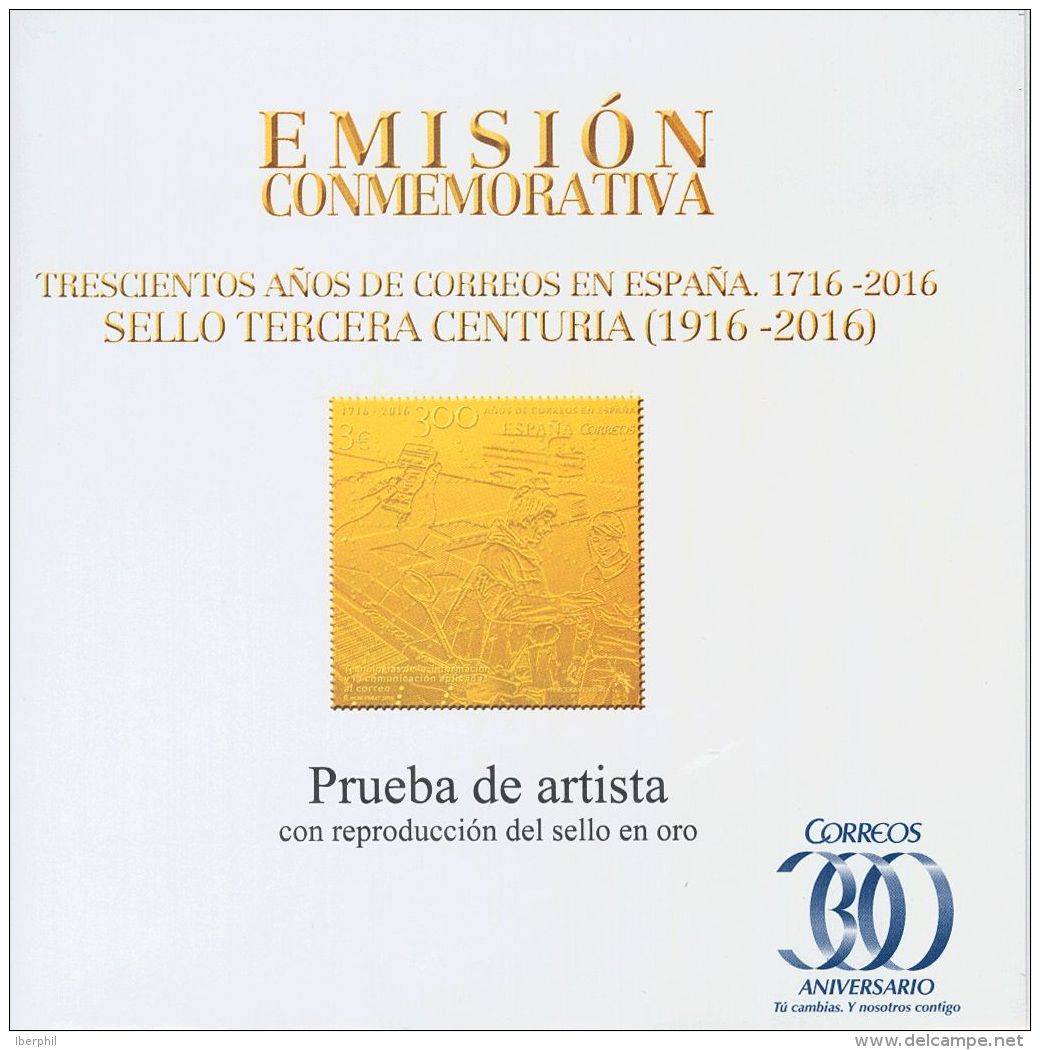 2&ordm; CENTENARIO. Pruebas De Lujo. ** MNH 128P Prueba De Lujo (sello En Oro). TERCERA CENTURIA. MAGNIFICA. (Edifil 201 - Andere & Zonder Classificatie