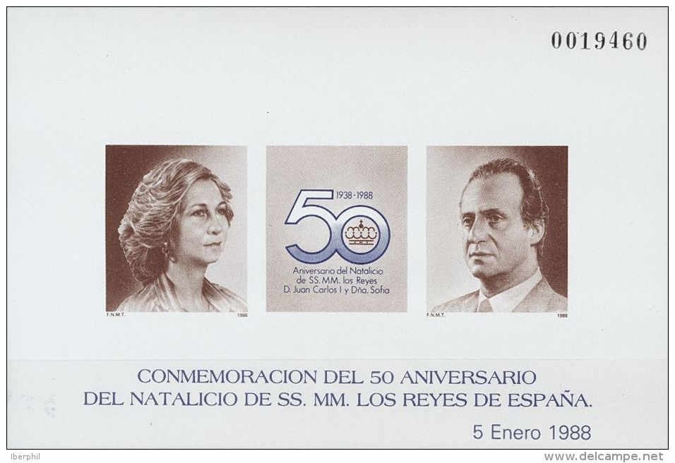 2&ordm; CENTENARIO. Pruebas De Lujo. ** MNH 15P Prueba De Lujo. 50&ordm; ANIVERSARIO NATALICIO S.S.M.M. LOS REYES. MAGNI - Andere & Zonder Classificatie