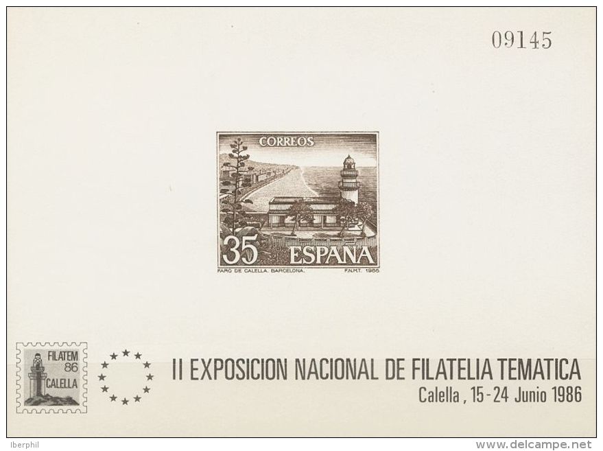 2&ordm; CENTENARIO. Pruebas De Lujo. ** MNH 9P Prueba De Lujo (imperceptible Arruguita). FILATEM 86. CALELLA. BONITA. (E - Autres & Non Classés