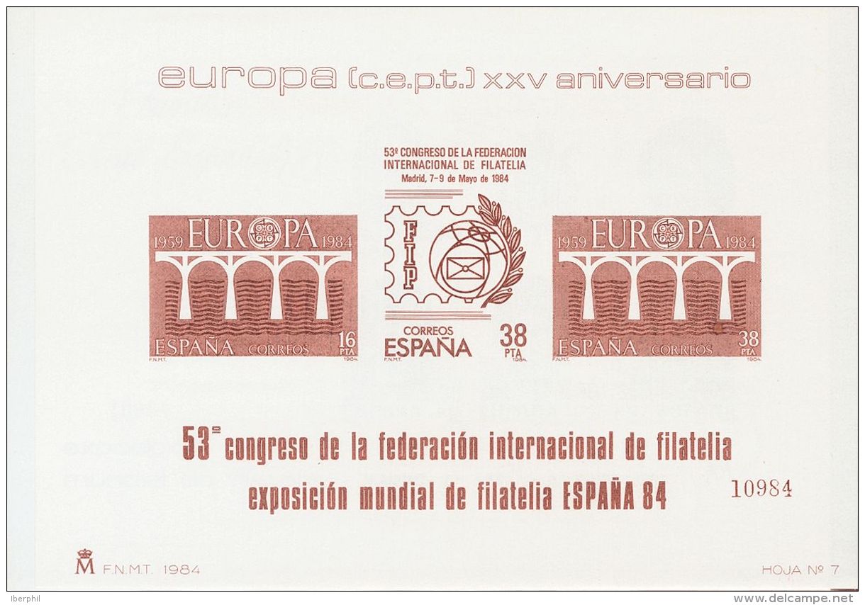 2&ordm; CENTENARIO. Pruebas De Lujo. ** MNH 6/7P Pruebas De Lujo. ESPA&Ntilde;A 84. MAGNIFICAS. (Edifil 2017: 156&euro;) - Autres & Non Classés