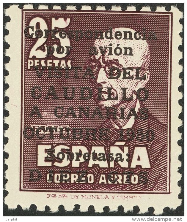 2&ordm; CENTENARIO. ** MNH 1083 CAUDILLO A CANARIAS SIN NUMERO (centraje De Emisi&oacute;n). MAGNIFICO. Cert. CEM. (Edif - Autres & Non Classés