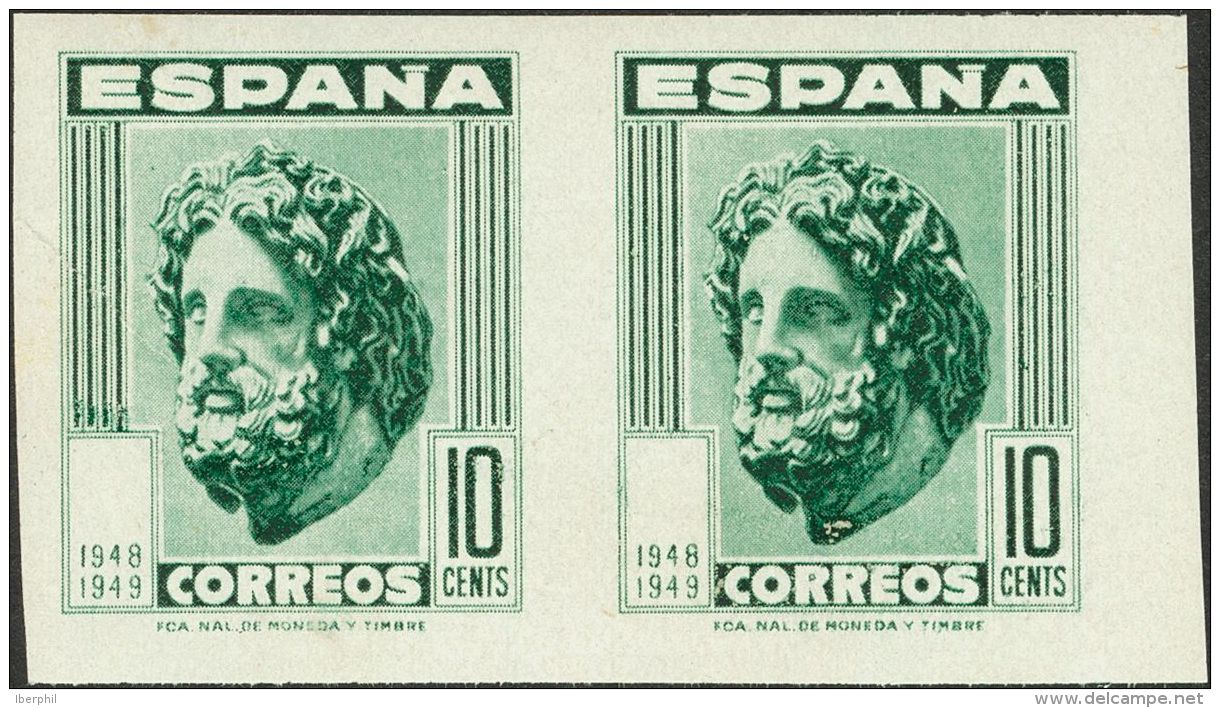 ESTADO ESPA&Ntilde;OL. Emisiones Diversas Del Estado Espa&ntilde;ol. ** MNH 1041eps(2) 10 Cts Verde, Pareja. Variedad SI - Andere & Zonder Classificatie