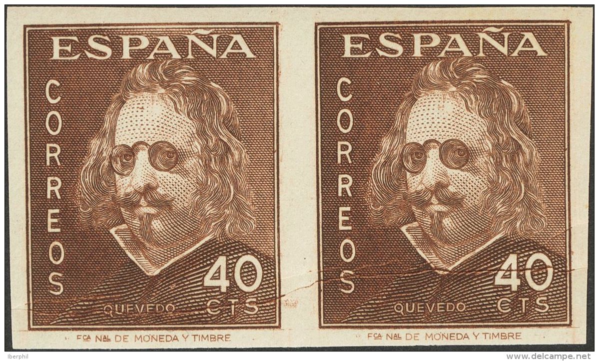 ESTADO ESPA&Ntilde;OL. Emisiones Diversas Del Estado Espa&ntilde;ol. ** MNH 989s(2) 40 Cts Casta&ntilde;o, Pareja (leve - Andere & Zonder Classificatie