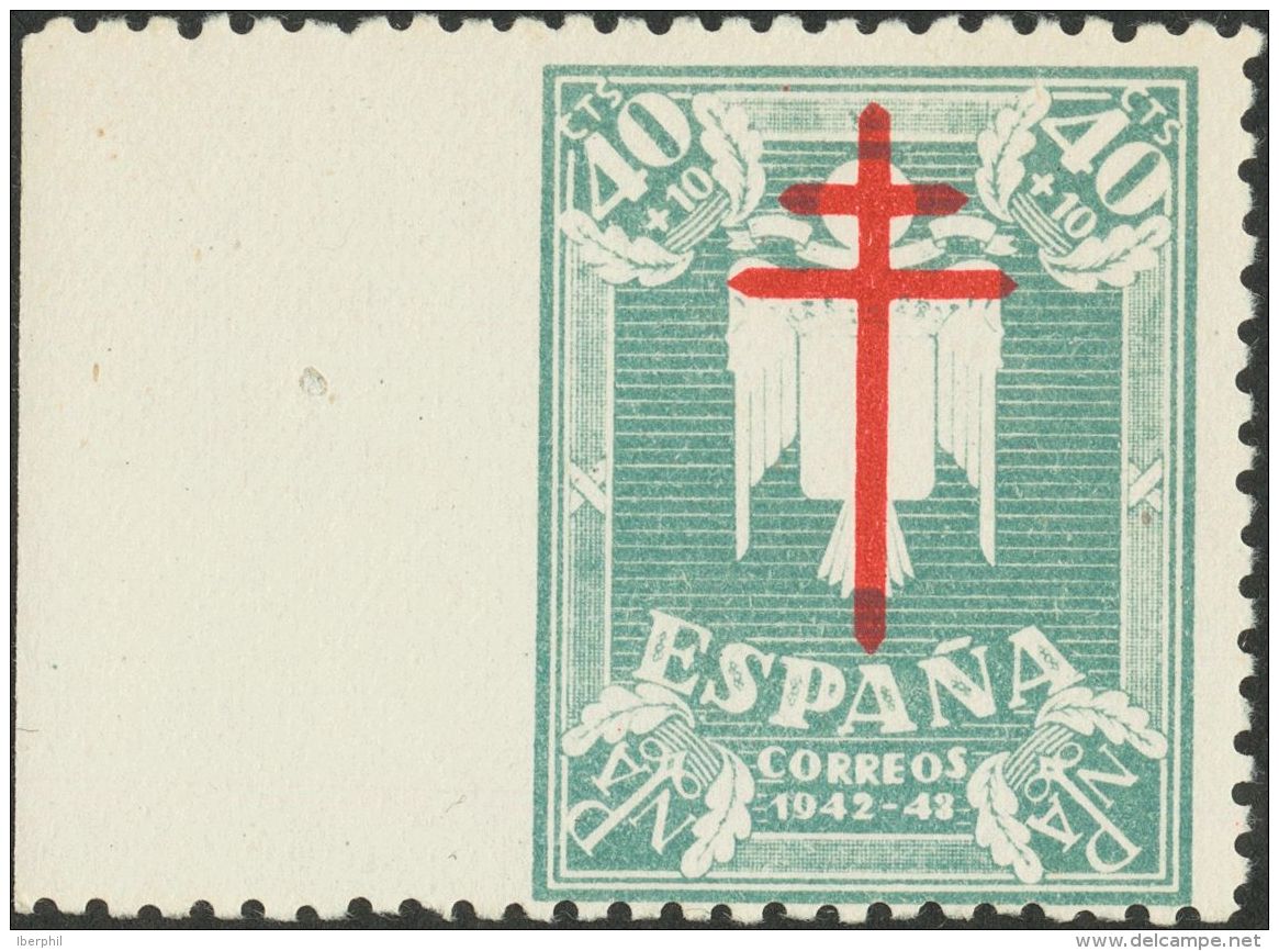 ESTADO ESPA&Ntilde;OL. Emisiones Diversas Del Estado Espa&ntilde;ol. ** MNH 959smi 40 Cts+10 Cts Verde Gris. Variedad SI - Andere & Zonder Classificatie