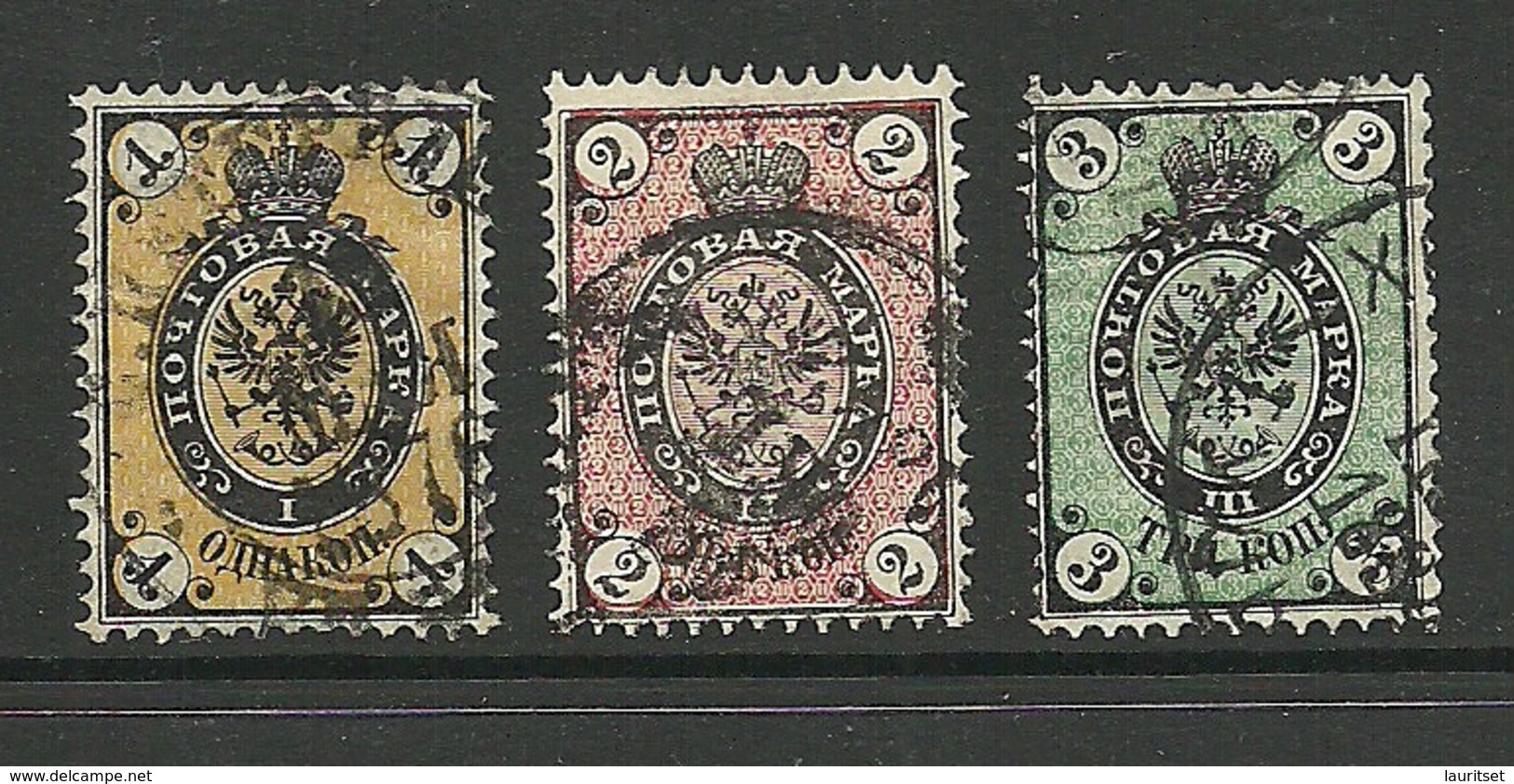 RUSSLAND RUSSIA 1866/75 Michel 18 - 19 & 24 O - Gebraucht