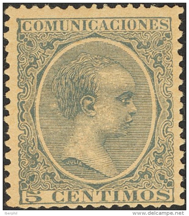 ALFONSO XIII. Alfonso XIII. Pel&oacute;n. ** MNH 213 5 Cts Verde. MAGNIFICO. (Edifil 2017: 144&euro;) - Autres & Non Classés