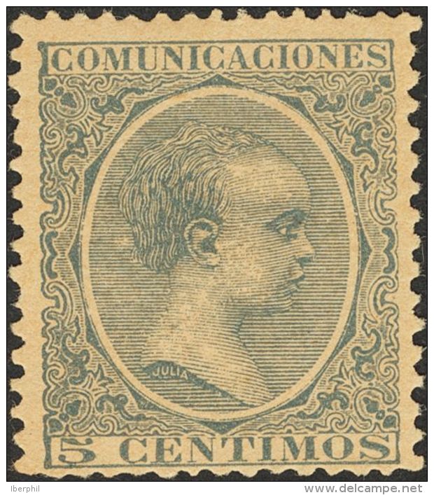 ALFONSO XIII. Alfonso XIII. Pel&oacute;n. ** MNH 213 5 Cts Verde. MAGNIFICO. (Edifil 2017: 144&euro;) - Andere & Zonder Classificatie