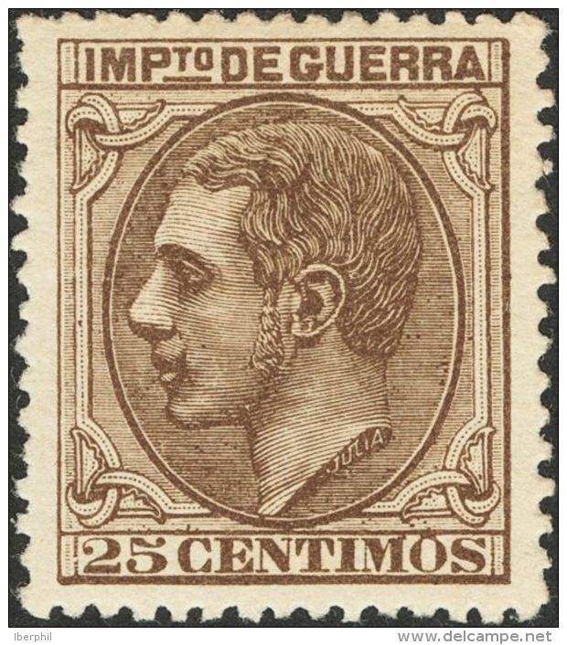 ALFONSO XII. Alfonso XII. 1 De Mayo De 1879. * MH NE7 25 Cts Casta&ntilde;o. NO EMITIDO. MAGNIFICO. (Edifil 2017: +48&eu - Altri & Non Classificati