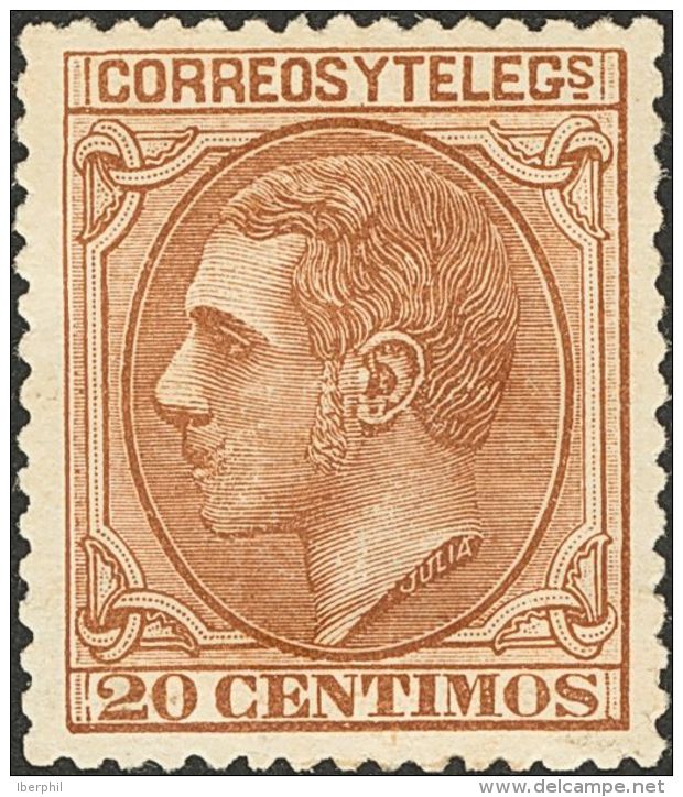 ALFONSO XII. Alfonso XII. 1 De Mayo De 1879. * MH 203 20 Cts Casta&ntilde;o. Excepcional Centraje Y Color. MAGNIFICO. Ce - Autres & Non Classés