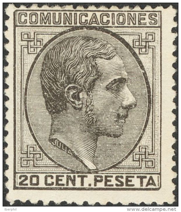 ALFONSO XII. Alfonso XII. 1 De Julio De 1878. (*) 193 20 Cts Negro. BONITO. (Edifil 2017: 265&euro;) - Autres & Non Classés