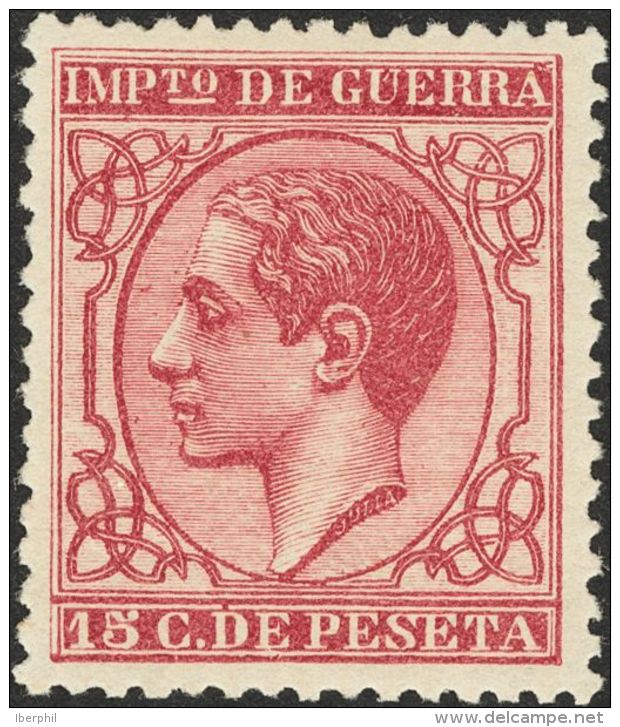 ALFONSO XII. Alfonso XII. 1 De Septiembre De 1877. Impuesto De Guerra. ** MNH 188 15 Cts Carm&iacute;n. Excepcional Colo - Andere & Zonder Classificatie