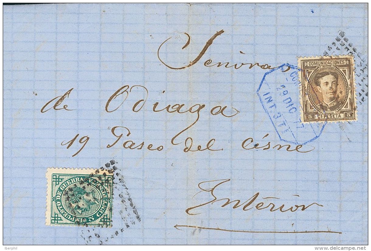 ALFONSO XII. Alfonso XII. 1 De Junio De 1876. SOBRE 174, 183 1877. 5 Cts Casta&ntilde;o Y 5 Cts Verde. Correo Interior D - Sonstige & Ohne Zuordnung