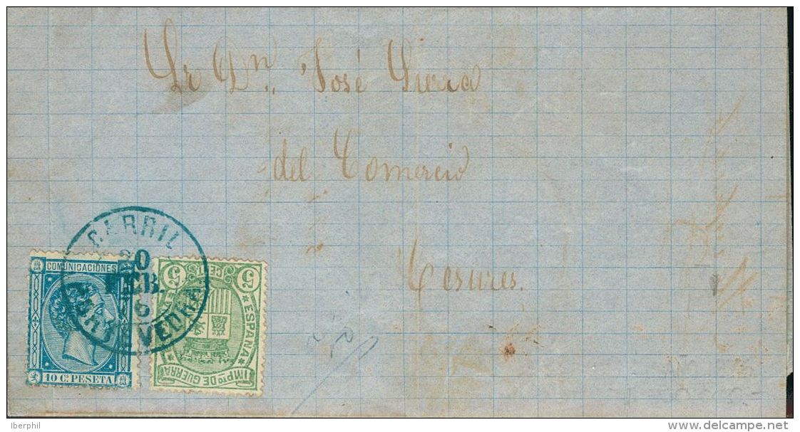 ALFONSO XII. Alfonso XII. 1 De Agosto De 1875. SOBRE 164, 154 1876. 10 Cts Y 5 Cts. CARRIL (PONTEVEDRA) A PUENTE CESURES - Other & Unclassified