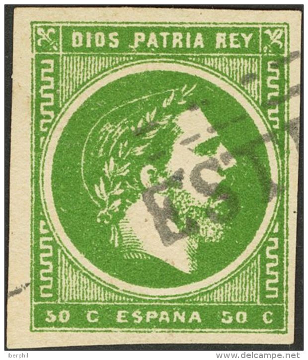 CORREO CARLISTA. &ordm; 160 50 Cts Verde (grandes M&aacute;rgenes Y Excelente Color). Matasello Lineal De ESTELLA. MAGNI - Andere & Zonder Classificatie