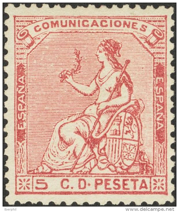 I REPUBLICA. Alegor&iacute;a De Espa&ntilde;a. * MH 132 5 Cts Rosa. Excepcional Color Y Centraje. PIEZA DE LUJO. (Edifil - Other & Unclassified