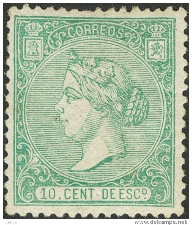 ISABEL II. Isabel II. 1 De Enero De 1866. * MH 84 10 Cts Verde. Color Intenso. MAGNIFICO. (Edifil 2017: 415&euro;) - Andere & Zonder Classificatie