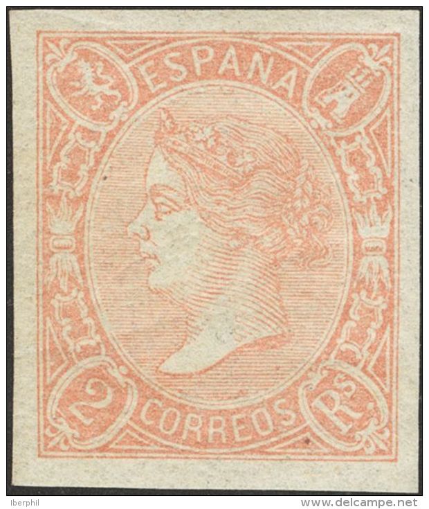 ISABEL II. Isabel II. 1 De Enero De 1865. * MH 73 2 Reales Rosa. Grandes M&aacute;rgenes. MAGNIFICO. Cert. COMEX. (Edifi - Altri & Non Classificati