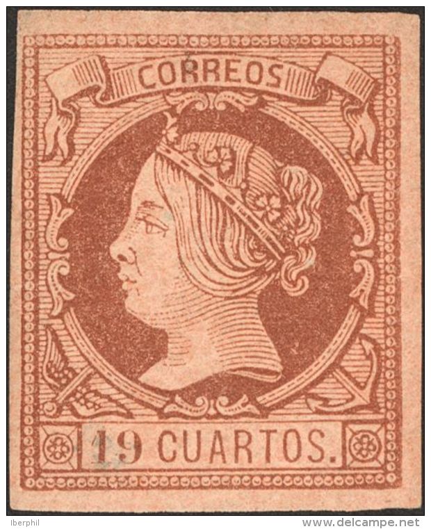 ISABEL II. Isabel II. 1 De Febrero De 1860. (*) 54 19 Cuartos Casta&ntilde;o (dos Min&uacute;sculos Puntitos). Color Muy - Andere & Zonder Classificatie