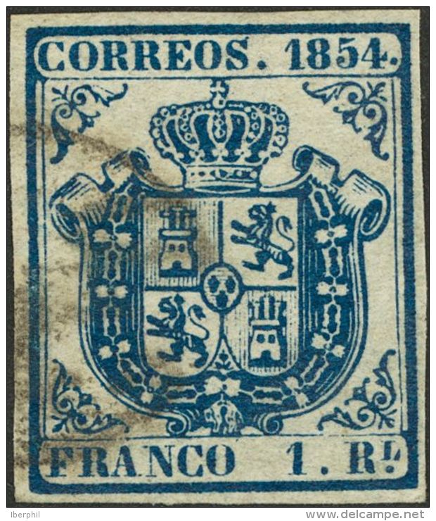 ISABEL II. Isabel II. 1 De Noviembre De 1854. &ordm; 34 1 Real Azul. MAGNIFICO. Cert. COMEX. (Edifil 2017: 485&euro;) - Autres & Non Classés