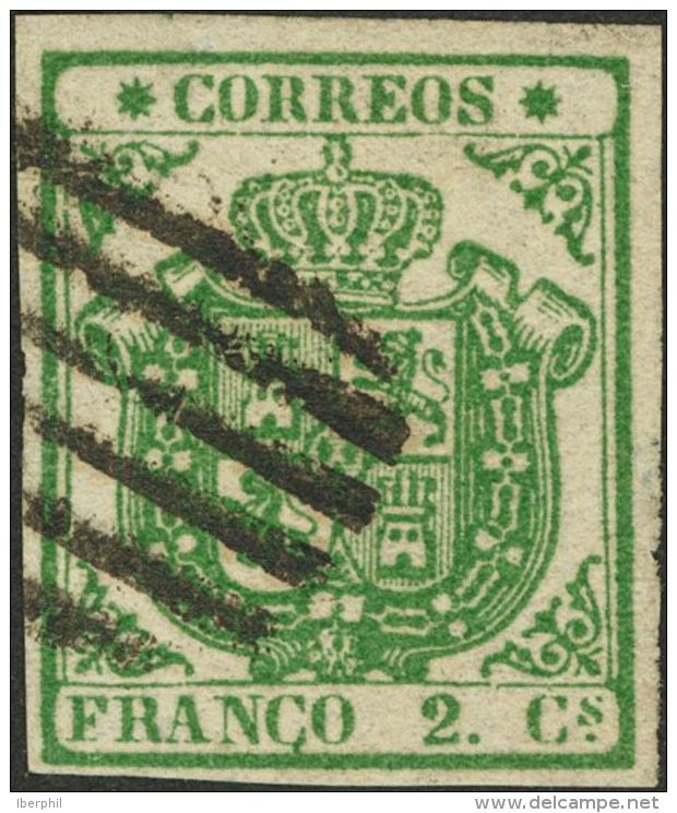 ISABEL II. Isabel II. 1 De Noviembre De 1854. &ordm; 32 2 Cuartos Verde. MAGNIFICO. Cert. COMEX. (Edifil 2017: 710&euro; - Andere & Zonder Classificatie