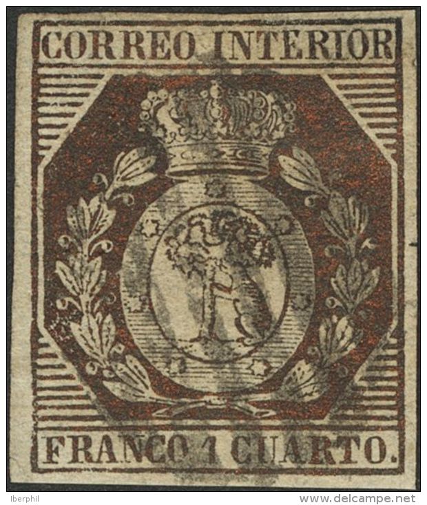 ISABEL II. Isabel II. Correo Interior De Madrid. &ordm; 22 1 Cuarto Bronce. MAGNIFICO. Cert. CEM. (Edifil 2017: 745&euro - Andere & Zonder Classificatie