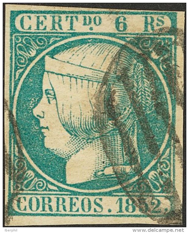 ISABEL II. Isabel II. 1 De Enero De 1852. &ordm; 16 6 Reales Azul. Color Muy Intenso. MAGNIFICO. Cert. CEM. (Edifil 2017 - Autres & Non Classés
