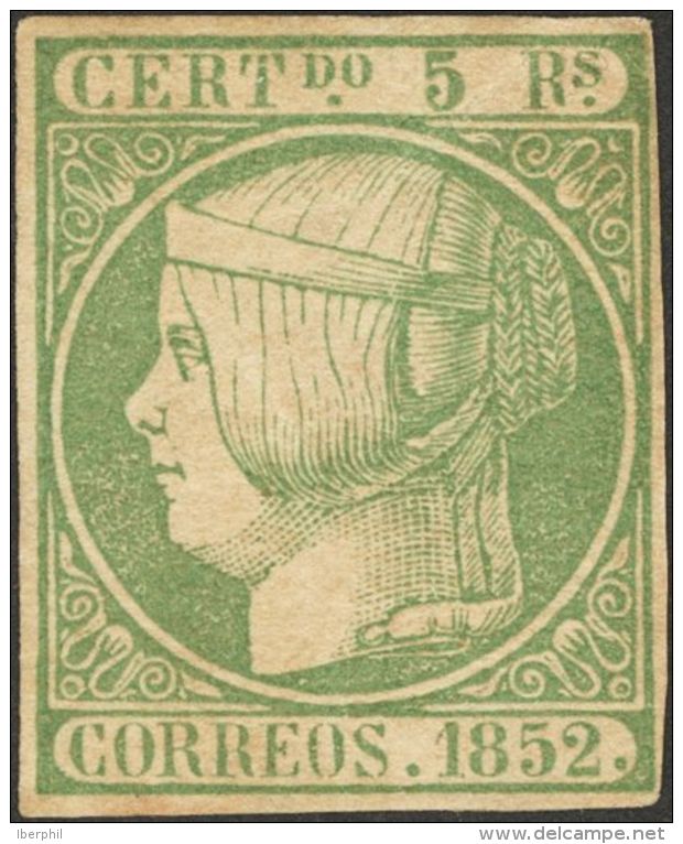 ISABEL II. Isabel II. 1 De Enero De 1852. * MH 15 5 Reales Verde (regular Estado De Conservaci&oacute;n). BONITO. Cert. - Autres & Non Classés