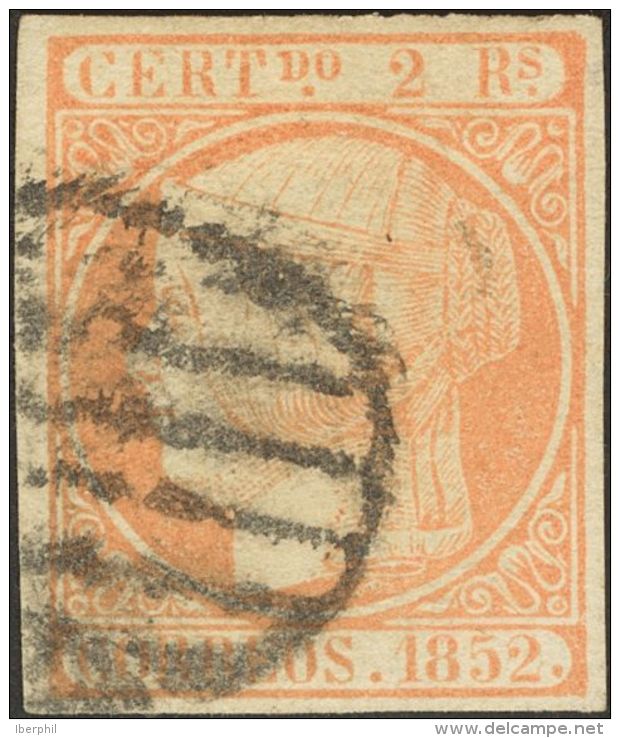 ISABEL II. Isabel II. 1 De Enero De 1852. &ordm; 14 2 Reales Naranja. Enormes M&aacute;rgenes Y Color Intenso. MAGNIFICO - Autres & Non Classés