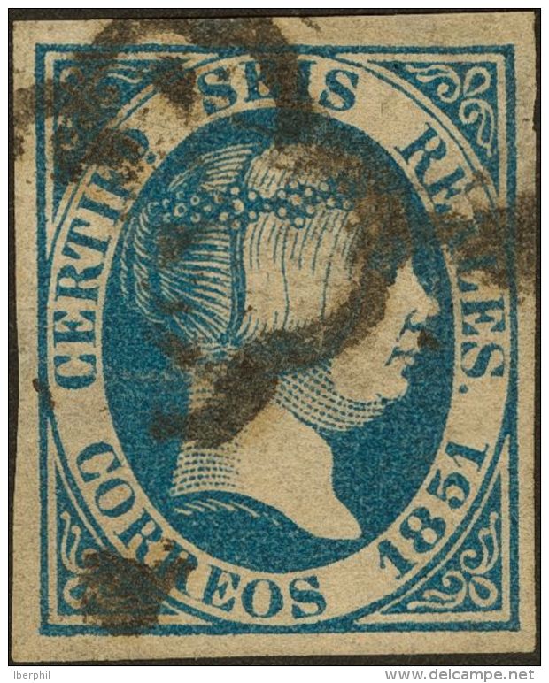 ISABEL II. Isabel II. 1 De Enero De 1851. &ordm; 10 6 Reales Azul Intenso. MAGNIFICO. (Edifil 2017: 1475&euro;) - Autres & Non Classés