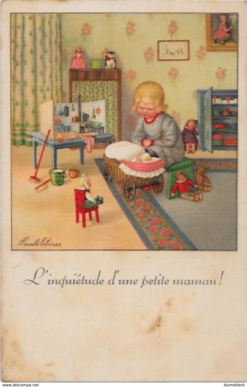 CPA Pauli EBNER Enfants Type Bouret écrite éditeur BD Ou 8D Entrelacés Numéro 2460 - Ebner, Pauli