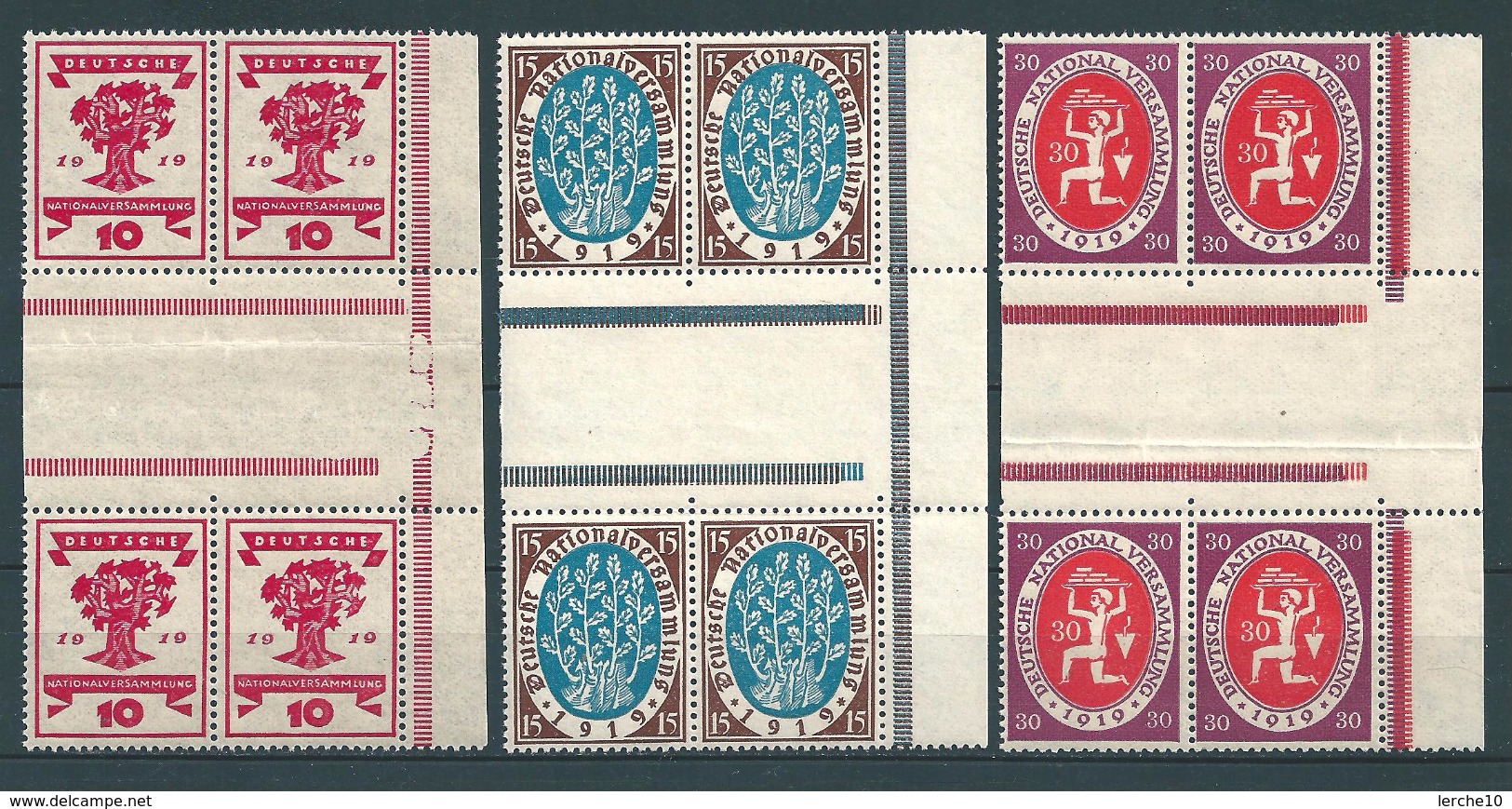 MiNr. 107, 108  + 110 ** Zwischensteg Paar ZS  (0314) - Unused Stamps