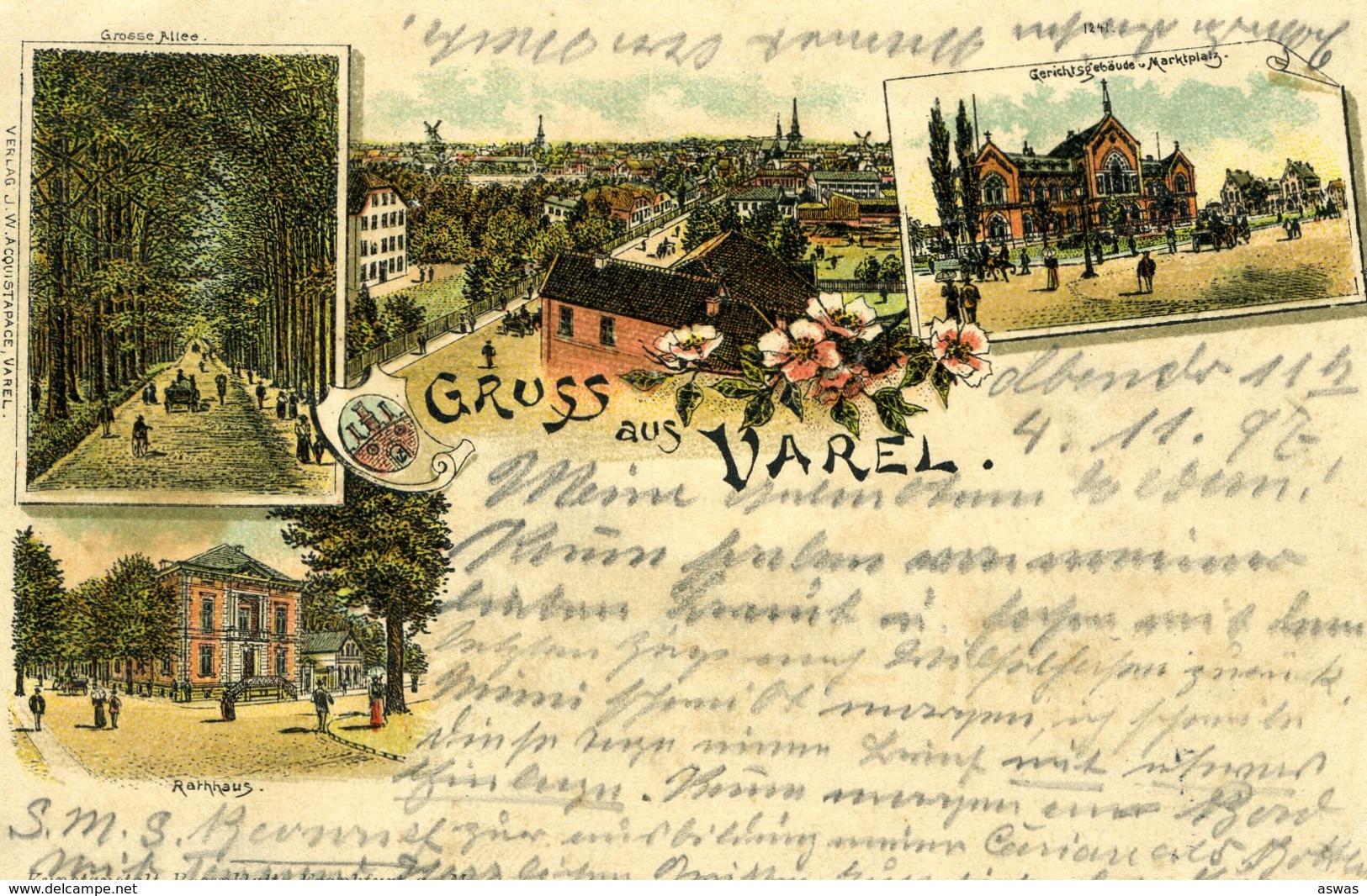 NICE EARLY CHROMO VIGNETTE: GRUSS AUS VAREL, GERMANY ~ Pu1897 - Varel