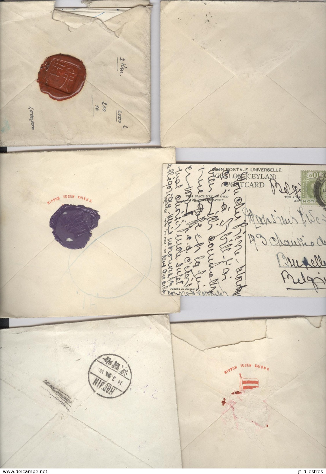 25 Lettres / Cartes postales/enveloppes vides + 7 photos Suchow de Madge van der Stegen à Pierre Weissenbruch 1923-1926?