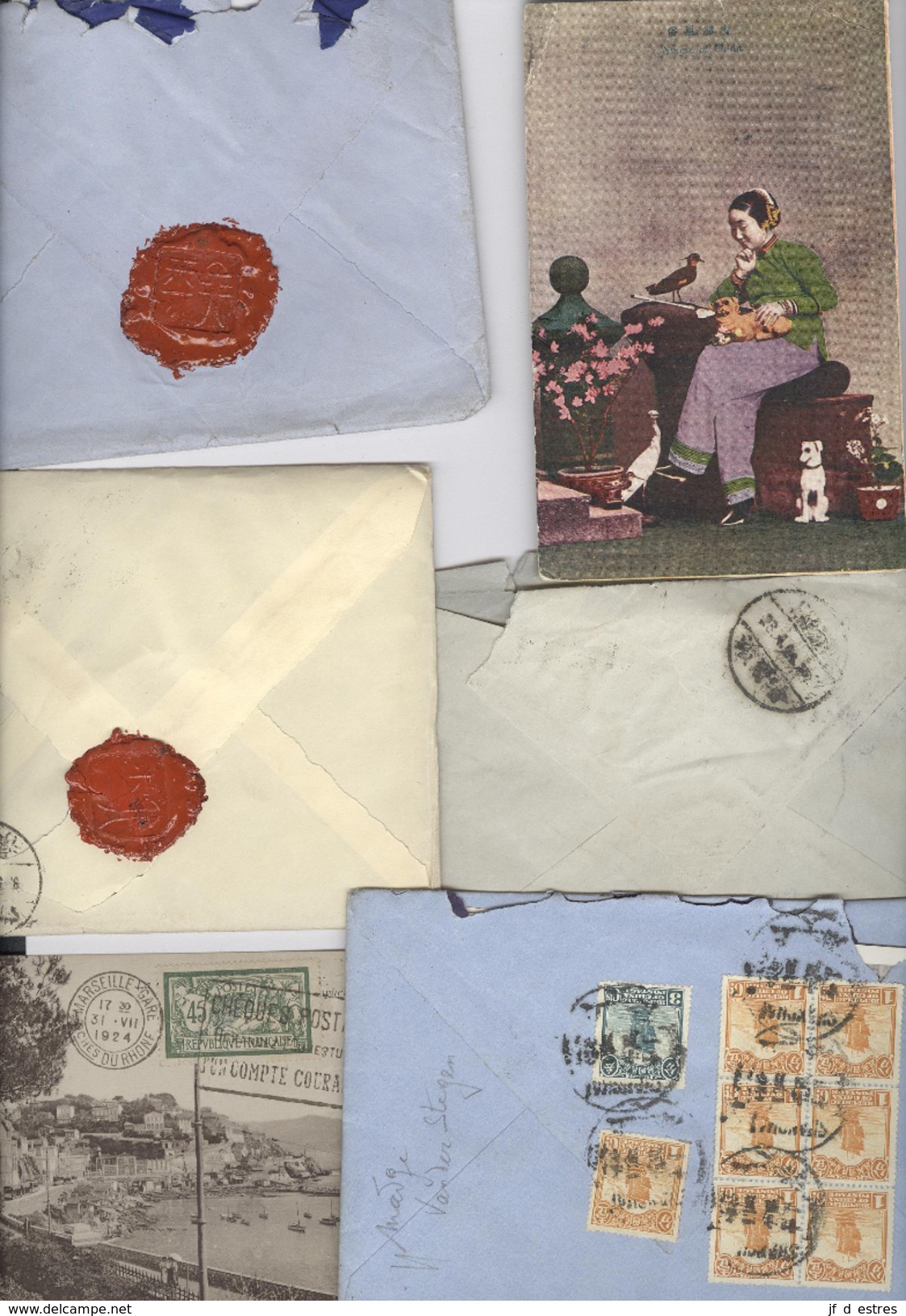 25 Lettres / Cartes postales/enveloppes vides + 7 photos Suchow de Madge van der Stegen à Pierre Weissenbruch 1923-1926?