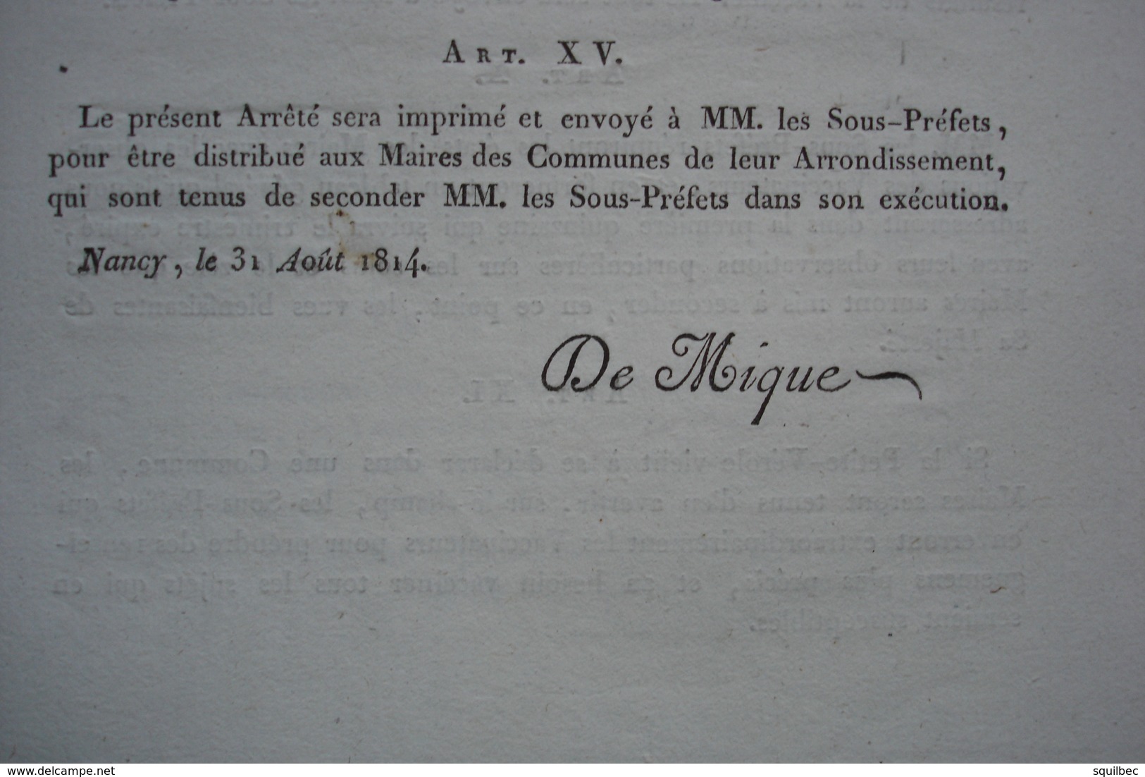 PREFET DE LOUIS XVIII Restauration  Mesures à Suivre Pour La Vaccination Contre La Petite Vérole 1814 - Documents Historiques