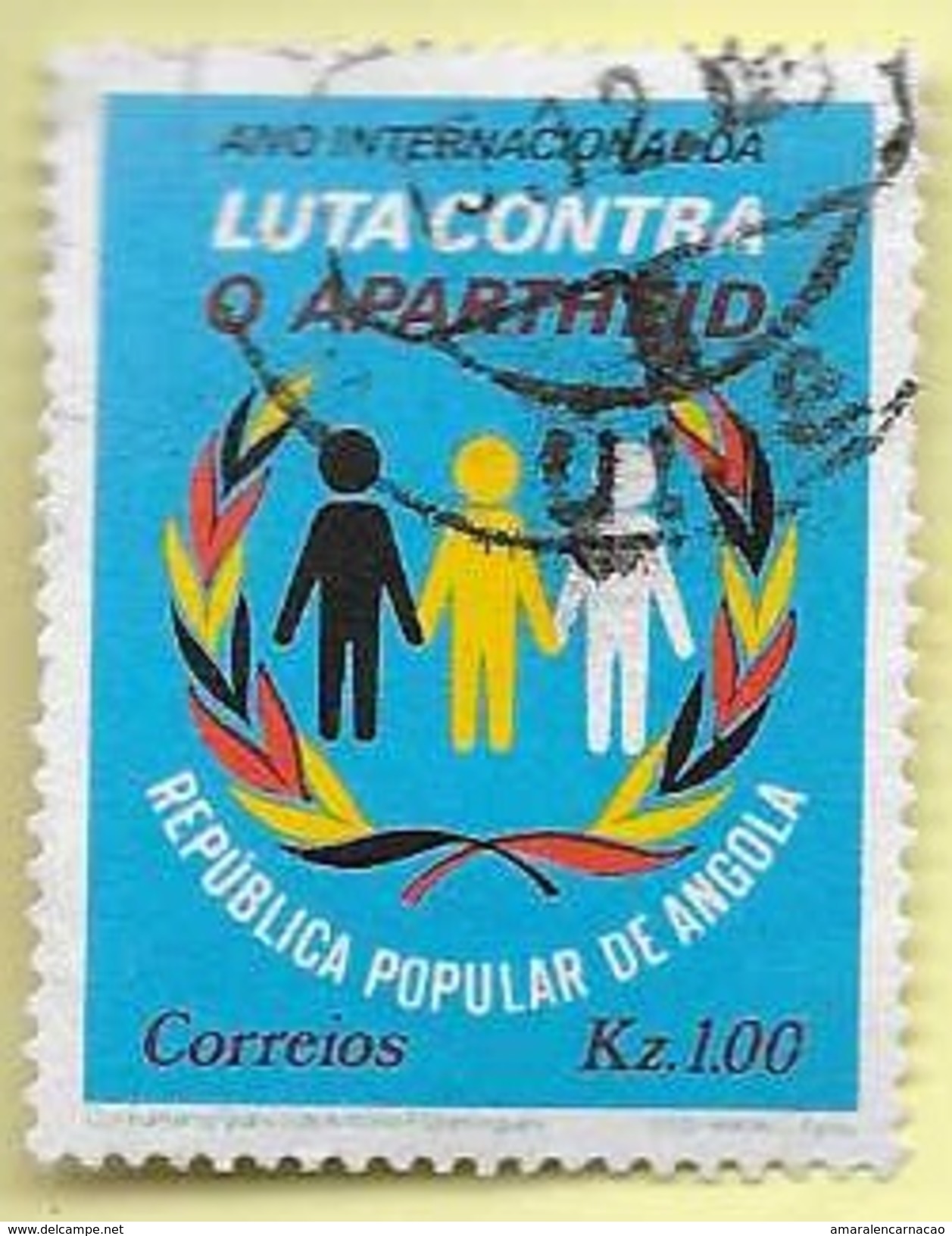 TIMBRES - STAMPS - ANGOLA - 1979 - ANNÉE INTERNATIONALE DE LA LUTTE CONTRE L´APARTHEID - TIMBRE OBLITÉRÉ - Angola