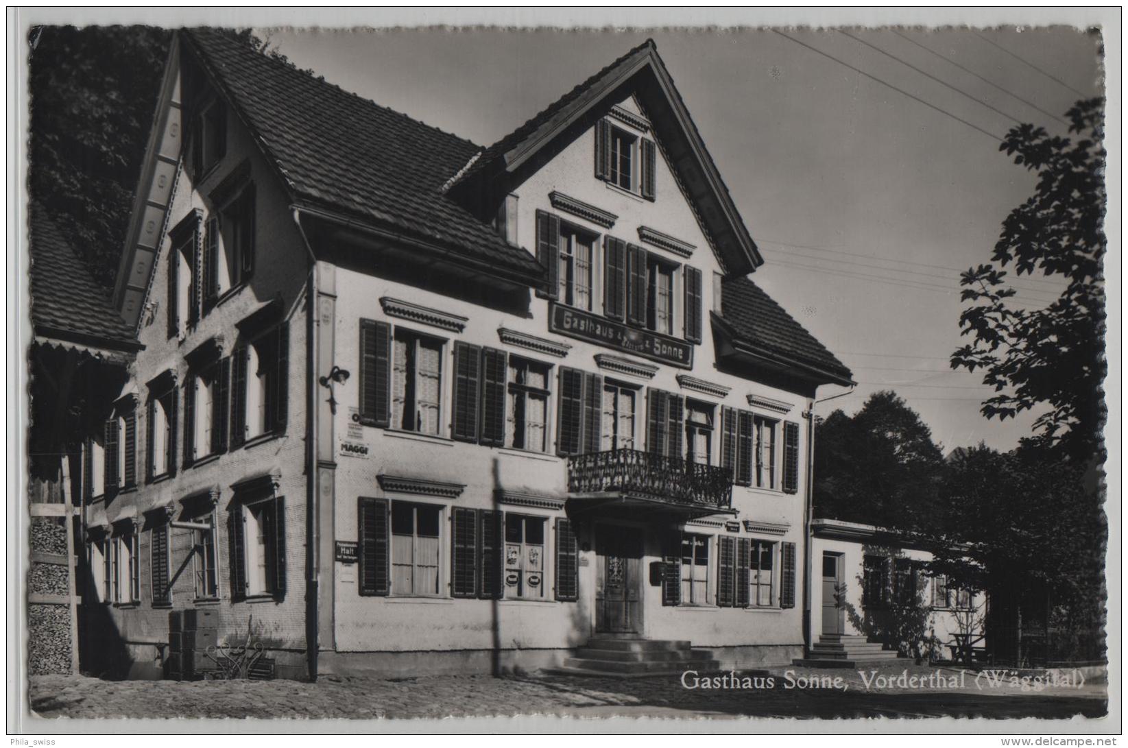 Gasthaus Sonne, Vorderthal (Wäggital) - Photo: Hugo Kopp No. 12502 - Vorderthal