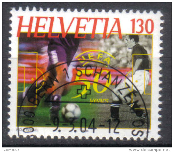 2004 Zu 1111 / Mi 1865 / YT 1790 Sport Football 50 Ans UEFA Obl. 1er Jour Demi-lune BERN 1 SCHANZENPOST - Used Stamps