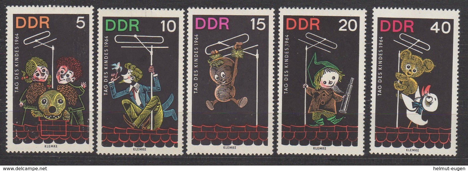 DDR / Tag Des Kindes: Figuren Aus Kindersendungen Des Deutschen Fernsehfundfunks / MiNr. 1025-1029 - Neufs