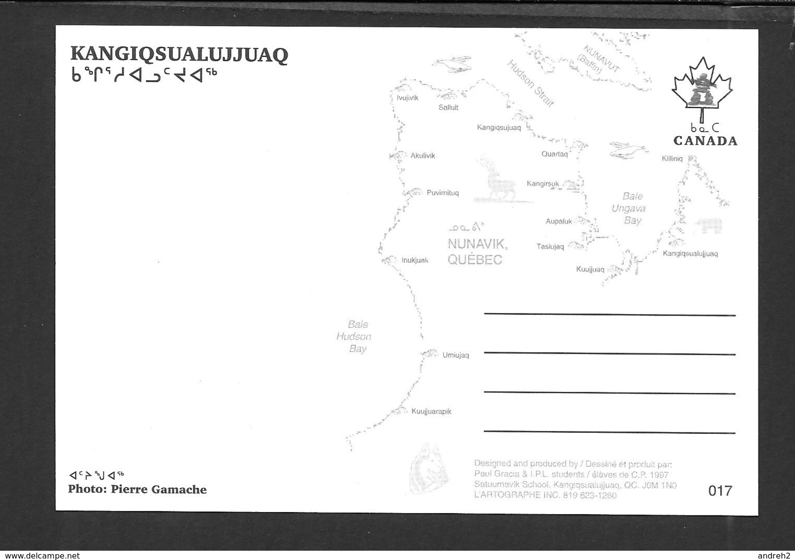 NUNAVIK - KANGIQSUALUJJUAQ - QUÉBEC - 017 - ESQUIMAUX - INDIENS - 17¼ X 12cm - 6¾ X 5¾ - PHOTO PIERRE GAMACHE - Nunavut