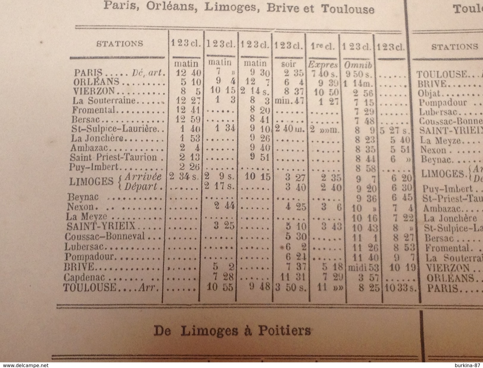 TABLEAU De Départ Et Arrivée Des Chemins De Fer D' Orléans Et De L'Etat 21 Juin 1881 - Europe