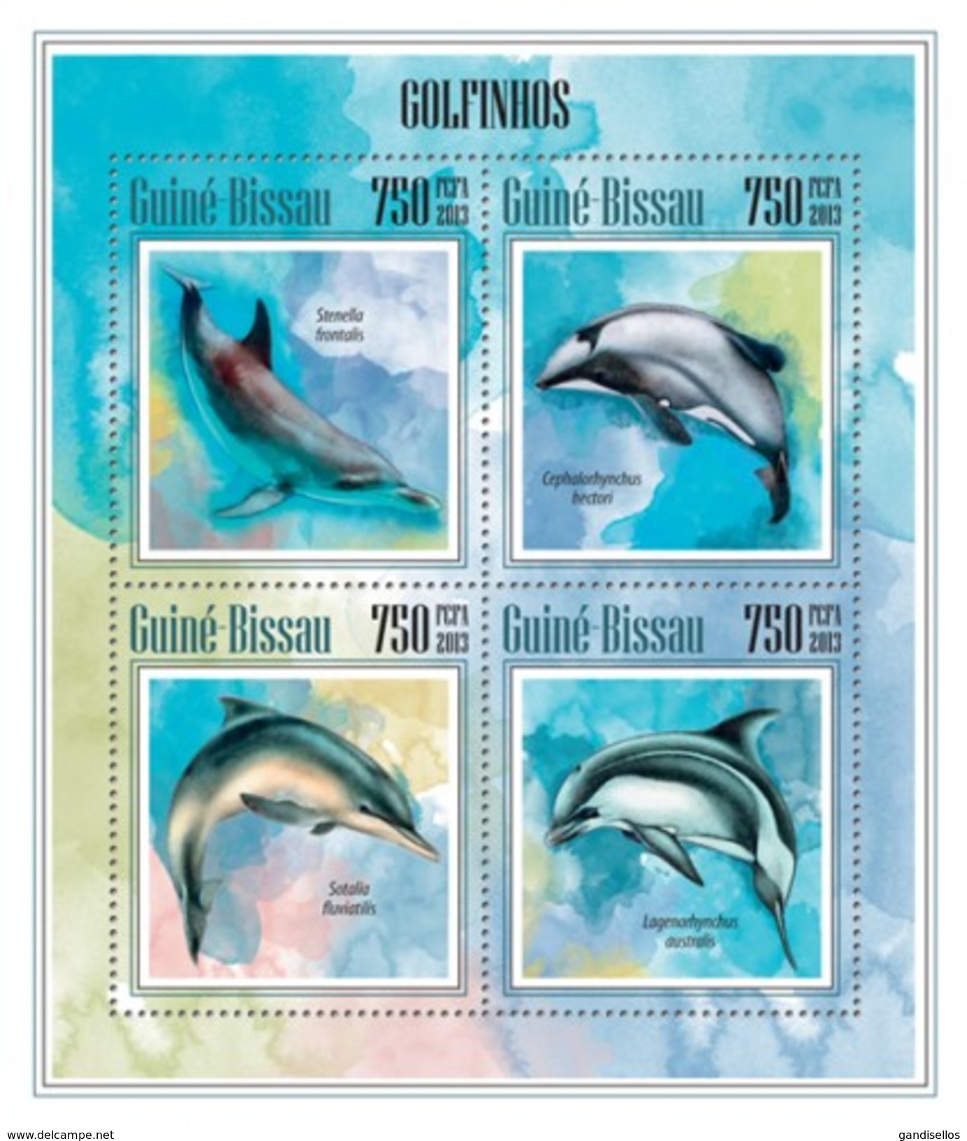 GUINE BISSAU 2013 SHEET DOLPHINS DAUPHINS DELFINES DELFINI DELFINEN GOLFINHOS MARINE LIFE Gb13503a - Guinea-Bissau